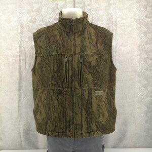 Columbia Vest Mens XL Wool Blend Camouflage Outdoor Zipper Chest Pockets Green